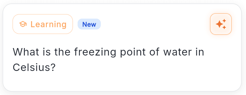 Quantilo learning session showing a flashcard question